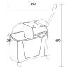 Moppevogn med vridesystem, 20 liter | Adexa GX101VL