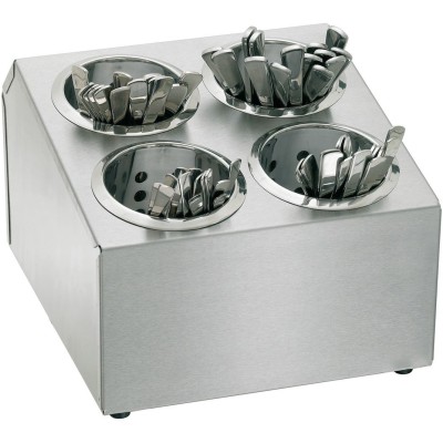 Commercial Cutlery Basket Holder 4 hole Stainless steel | Adexa KFB04B