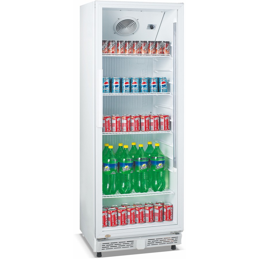 Drikkekøleskab 326 liter glasdør statisk køl hvid | Adexa LG360XP