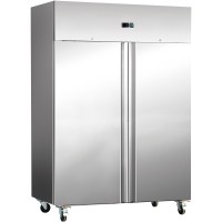 Professionelt køleskab 1200 liter rustfrit stål Dobbeltdør GN2/1 | Adexa R1200S