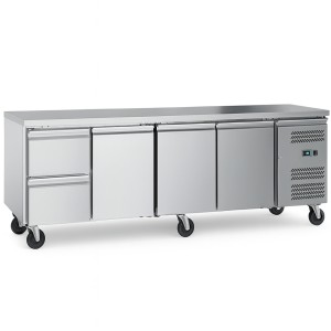 Kølebord 3 døre 2 skuffer Dybde 700mm GN1/1 | Adexa 2DRG41V