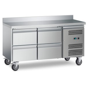Kølebord med bagkant 4 skuffer Dybde 700mm GN1/1 | Adexa 4DRG22V