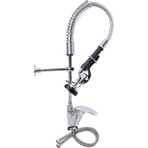 Brusepistol Bænkmonteret Løftehåndtag Et hul Dobbelt tilslutning Højde 550 mm Hul 22 mm Rustfrit stål | Adexa 6801A