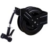 Professionel spulepistol med 20 m slangetromle, vægbeslag og automatisk oprulning, epoxy-lakeret stål, sort | Adexa B71100120M