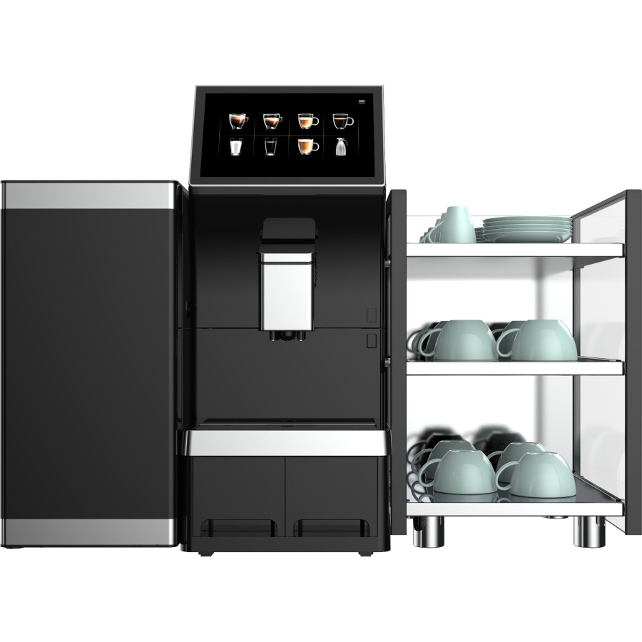 Professionel fuldautomatisk kaffemaskine Bean-to-Cup med 16 drikke, dobbeltudløb, mælkeskummer & 3 vandtilslutninger | Adexa BTB102