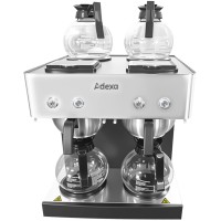 Professionel Dobbelt Kaffebrygger med 4 Kander, 4 Varmeplader & Manuel Vandpåfyldning | Adexa CBD02B1