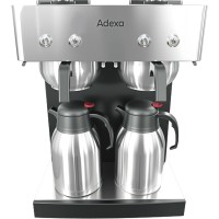 Professionel Dobbelt Kaffebrygger med 2 Termokander & Manuel Vandpåfyldning | Adexa CBD02B2