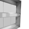 Ventilationshætte, frit hængende, rustfrit stål, 2000 x 1300 x 350 mm | Adexa CH20200S