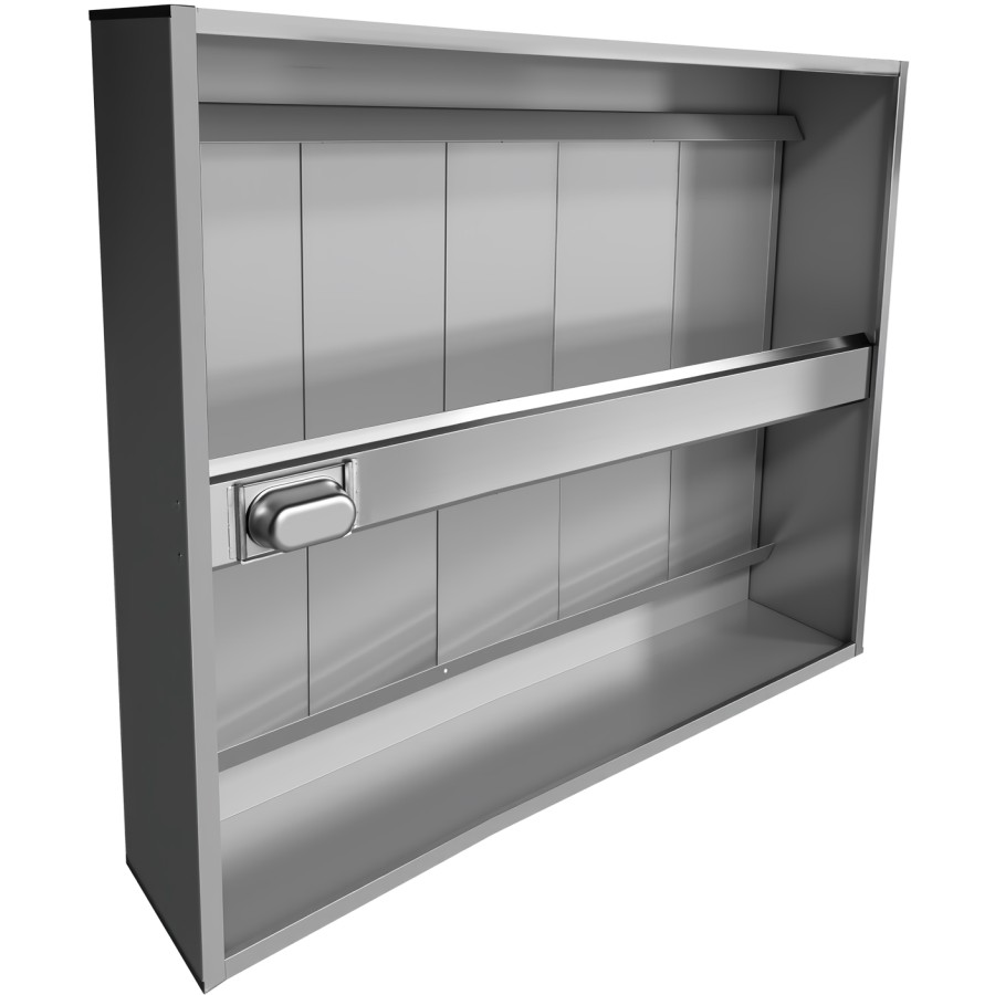 Ventilationshætte, frit hængende, rustfrit stål, 2000 x 1300 x 350 mm | Adexa CH20200S
