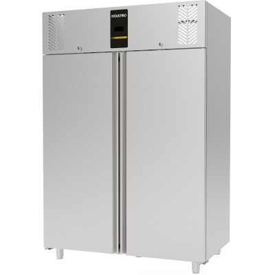 Premium Professional Køleskab GN2/1 1400 liter Rustfrit stål Dobbeltdøre Ventileret | Ndustrio CPG202UC