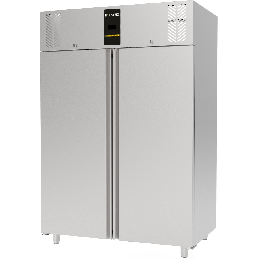 Premium Professional Køleskab GN2/1 1400 liter Rustfrit stål Dobbeltdøre Ventileret | Ndustrio CPG202UC