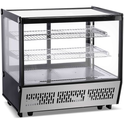 Display Merchandiser Køleskab 120 liter 2 hylder Sort & Rustfrit stål | Adexa CW120B