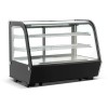Kølevitrine, bordmodel, 160 liter, 2 hylder, sort stål, afrundet front | Adexa CW160RB