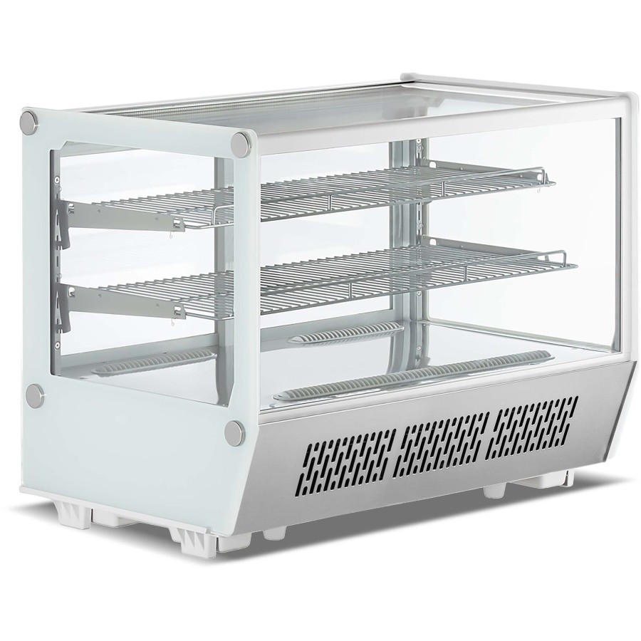Kølemontre bordmodel 2 hylder sort & rustfrit stål lige front | Adexa CW160