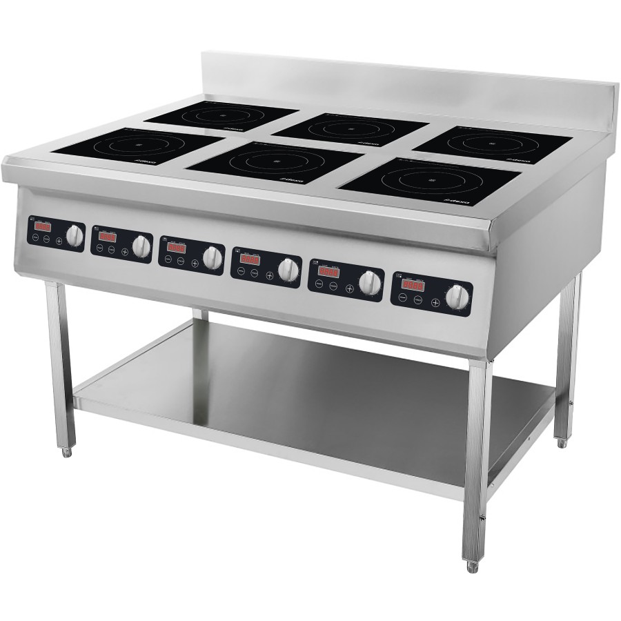 Professionel induktionskogeplade med 6 plader Gulvstående 6 x 3,5 kW | Adexa CX160A