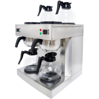 Professionel kaffemaskine Dobbelt 4 kander 4 varmeplader Rustfrit stål | Adexa DRB386
