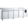 Frysebord med 4 døre, 2230 x 700 x 905 mm, tilpasset GN1/1, med bagkant | Adexa DRGN4200BT