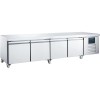 Lavt Frysebord med 4 døre, 2230 x 700 x 650 mm, GN1/1-kompatibel | Adexa DUGN4100BT