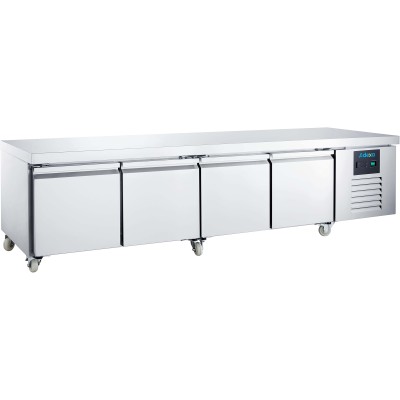 Lavt Frysebord med 4 døre, 2230 x 700 x 650 mm, GN1/1-kompatibel | Adexa DUGN4100BT