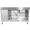 Vask med underskab med skydedøre 3 skuffer rustfrit stål 1600x600x900mm 1 skuffe til venstre Stænkplade | Adexa DSA601602D3DL