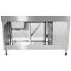 Vask med underskab med skydedøre 3 skuffer rustfrit stål 1600x600x900mm 1 skuffe til højre Splashback | Adexa DSA601602D3DR