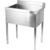 Vask i rustfrit stål 600x700x900 mm, 1 kum, stænkskærm | Adexa DSA7060