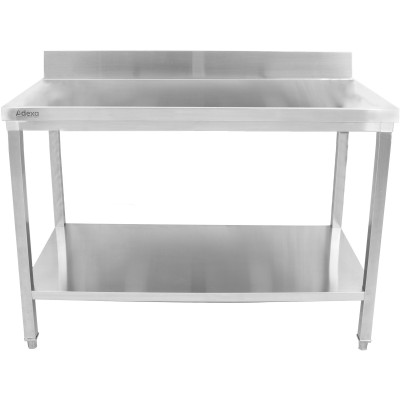 Premium kommercielt arbejdsbord i rustfrit stål Bundhylde Upstand 1000x700x900/1000mm | Adexa DWT10070