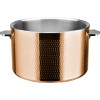 Serveringsgryde med glaslåg tredobbelt hamret overflade ⌀320x210mm kobber | Adexa E0312301