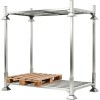 Modulært, mobilt pallehyldeanlæg, galvaniseret stål, 2 x EU-paller, 1810 x 1050 x 290 mm, 2000 kg | Adexa EUP1218
