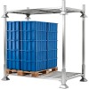 Modulært, mobilt pallehyldeanlæg, galvaniseret stål, 2 x EU-paller, 1810 x 1050 x 290 mm, 2000 kg | Adexa EUP1218