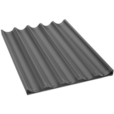 Baguette- og franskbrødsbakke til ovn i aluminium med non-stick 600x400x80mm | Adexa FBR6040N