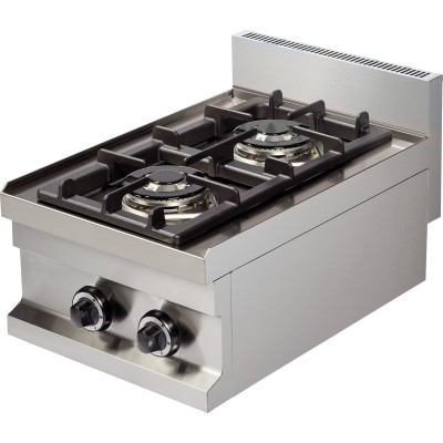Professionelt gaskomfur med 2 brændere 7,2 kW | Adexa Hotmax 600 GC604