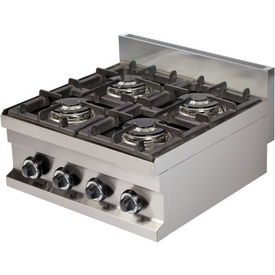 Professionelt gaskomfur med 4 brændere 14,4 kW | Adexa Hotmax 600 GC606