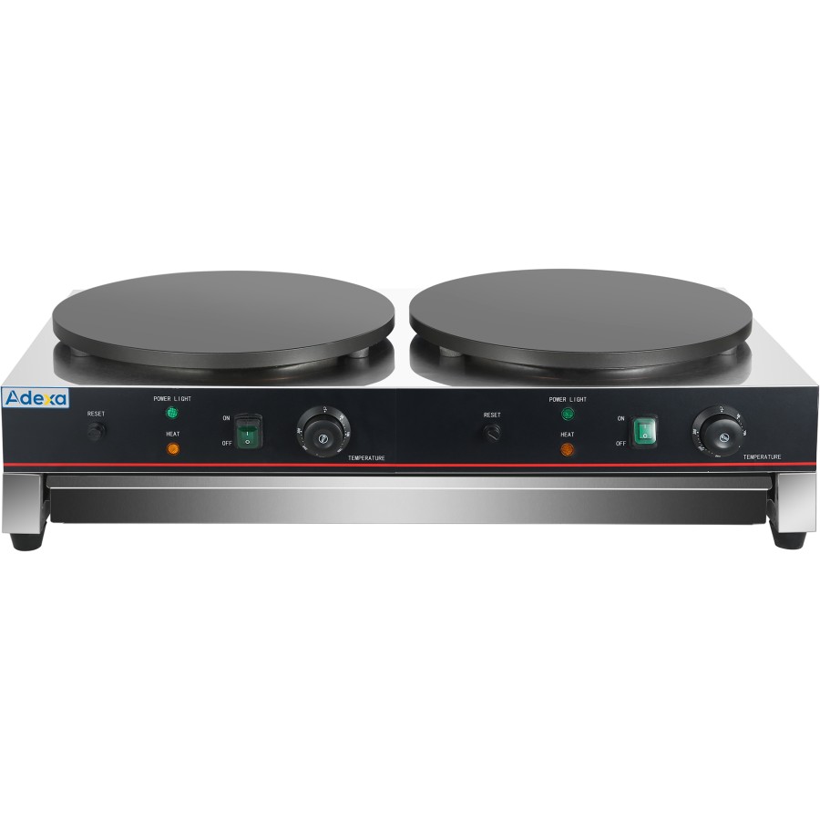 Professionel dobbelt crêpemaskine 2 x 400 mm | Adexa HCM2