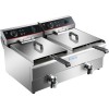 Professionel friture dobbelt 2x10 liter 3+3kW bænkmodel Tap | Adexa HEF102V