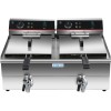 Professionel friture dobbelt 2x10 liter 3+3kW bænkmodel Tap | Adexa HEF102V