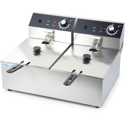 Commercial Fryer Double Electric 2x6 litre 5kW Countertop | Adexa HEF82A