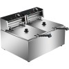 Professionel friture dobbelt 2x8 liter 2,8+2,8kW Bænktopmodel | Adexa HEF89