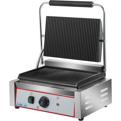 Heavy Duty XL Panini Contact grill Ribbed 2.2kW | Adexa HEG811E