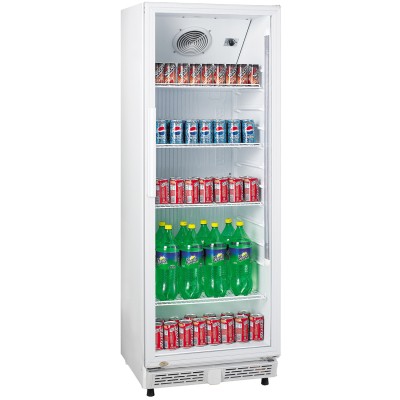 Drikkekøleskab 310 liter glasdør hvid | Adexa LG310XP