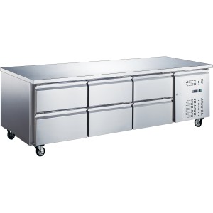 Lav Kølebænk / Chef Base 6 skuffer 1795x700x650mm | Adexa UGN3160