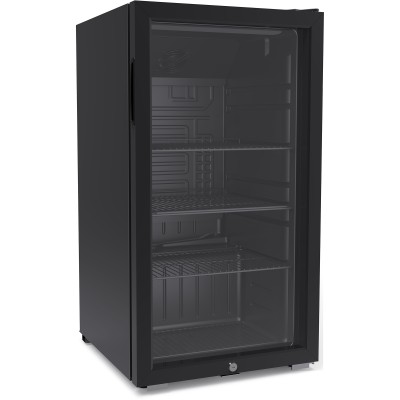 Barkøleskab & Ølkøleskabmed glasdør, 88 liter, sort | Adexa LSC92YL