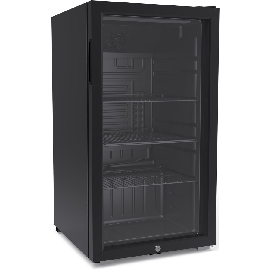 Barkøleskab & Ølkøleskabmed glasdør, 88 liter, sort | Adexa LSC92YL
