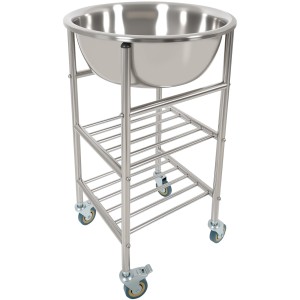 Skålvogn i rustfrit stål inkl. 25 liters skål To hylder 514x350x838mm | Adexa MBXS001