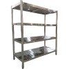 Rustfri Reol Runde ben 4 hylder med huller 1800x500x1550mm | Adexa QHRSP1805