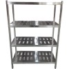 Rustfri Reol Runde ben 4 hylder med huller 1800x500x1550mm | Adexa QHRSP1805