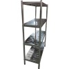 Rustfri Reol Runde ben 4 hylder med huller 1800x500x1550mm | Adexa QHRSP1805