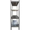 Rustfri Reol Runde ben 4 hylder med huller 1800x500x1550mm | Adexa QHRSP1805