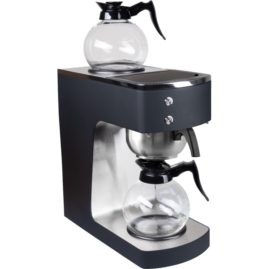 Professionel kaffemaskine 2 kander 2 kogeplader Sort | Adexa RB386PBD2
