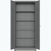Opbevaringsskab / Dokumentskab i stålplade med 2 døre, 900x400x1800mm, lås og 4 justerbare hylder, mørkegrå | Adexa SEFC1DG